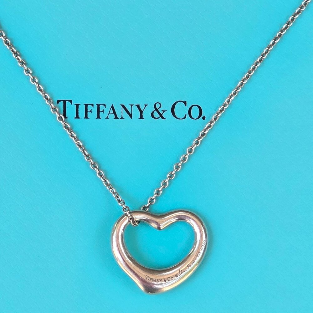 Tiffany & Open Heart Pendant. 22mm on 16" Chain